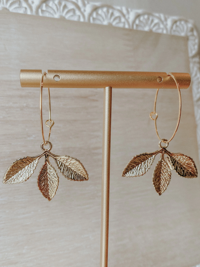 Handmade Gold Earrings, Floral Valentines Gift, Gifts For Her, Flower Earrings