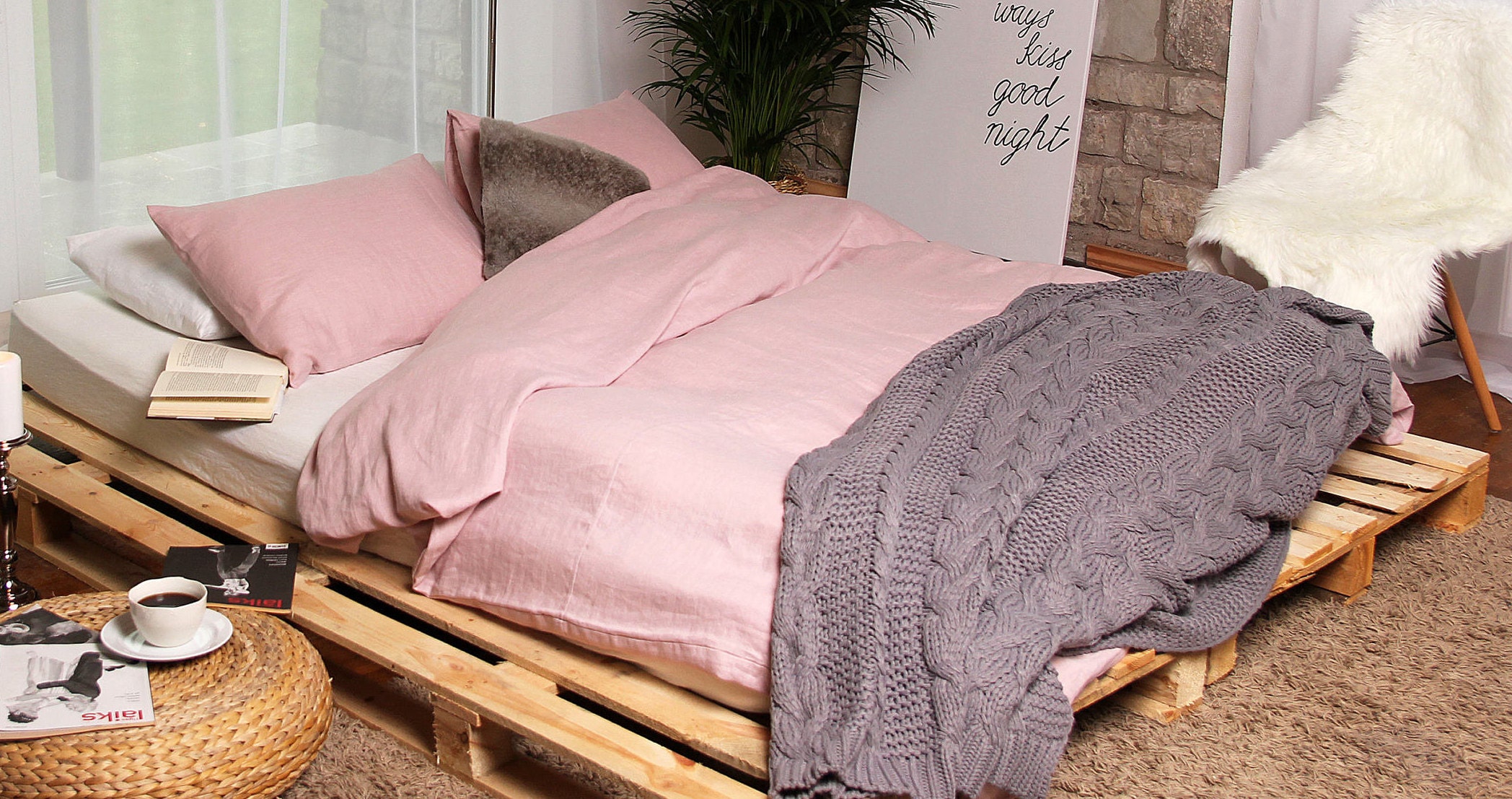 Duvet Cover Of Softened Pure Linen, Custom Orders, King, Queen, Full, Single, Twin, Double Size
