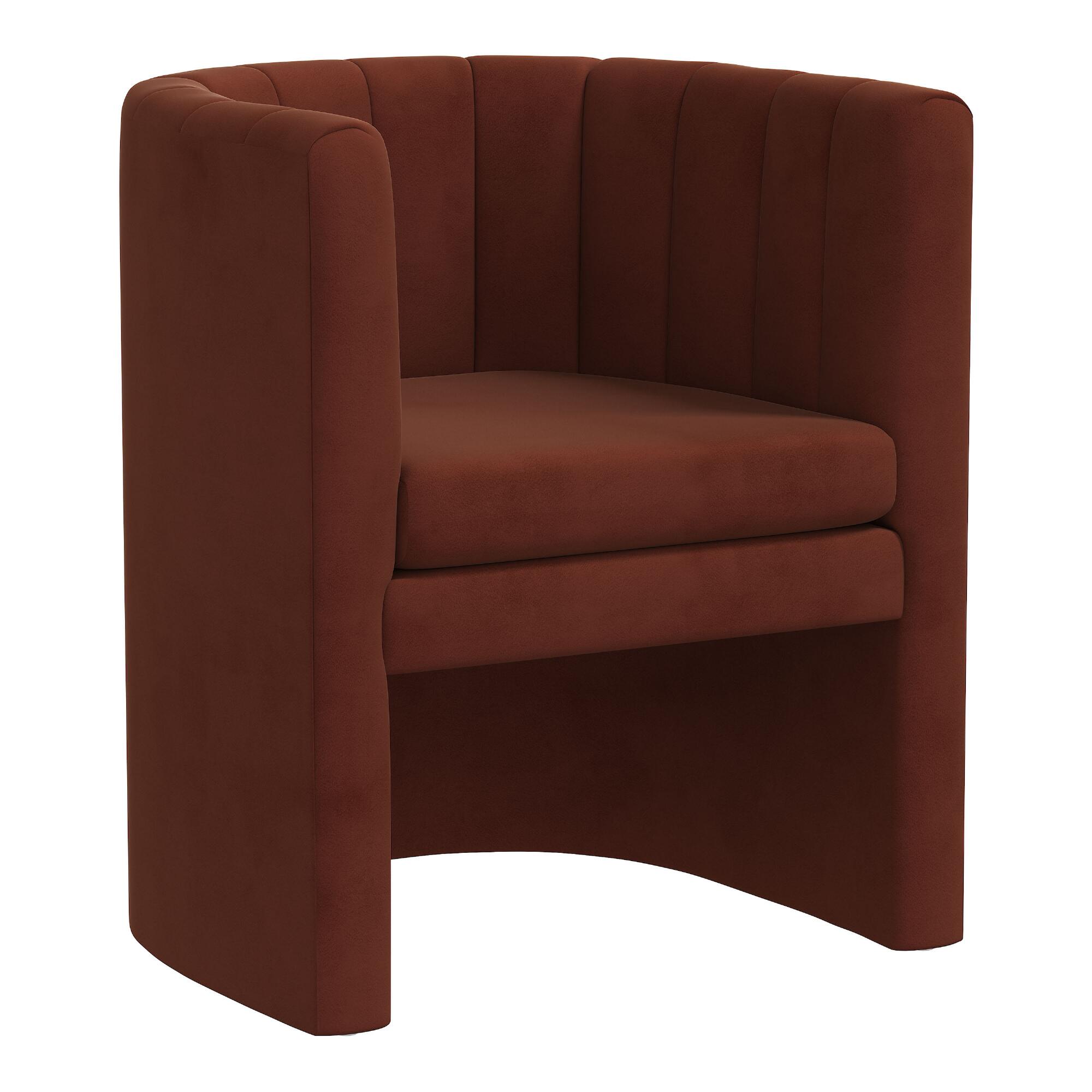 Velvet Brady Upholstered Tub Chair: Orange by World Market