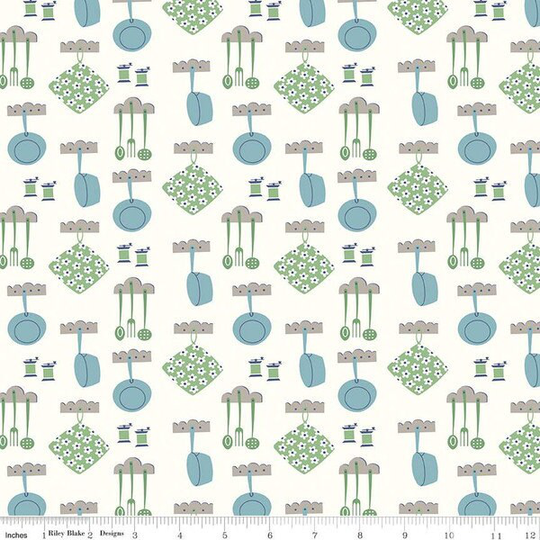 Cook Book Collection Dinner Cottage Yardage | 43" X 44" Wide By Lori Holt Of Bee in My Bonnet For Riley Blake Designs C11759 Cottage