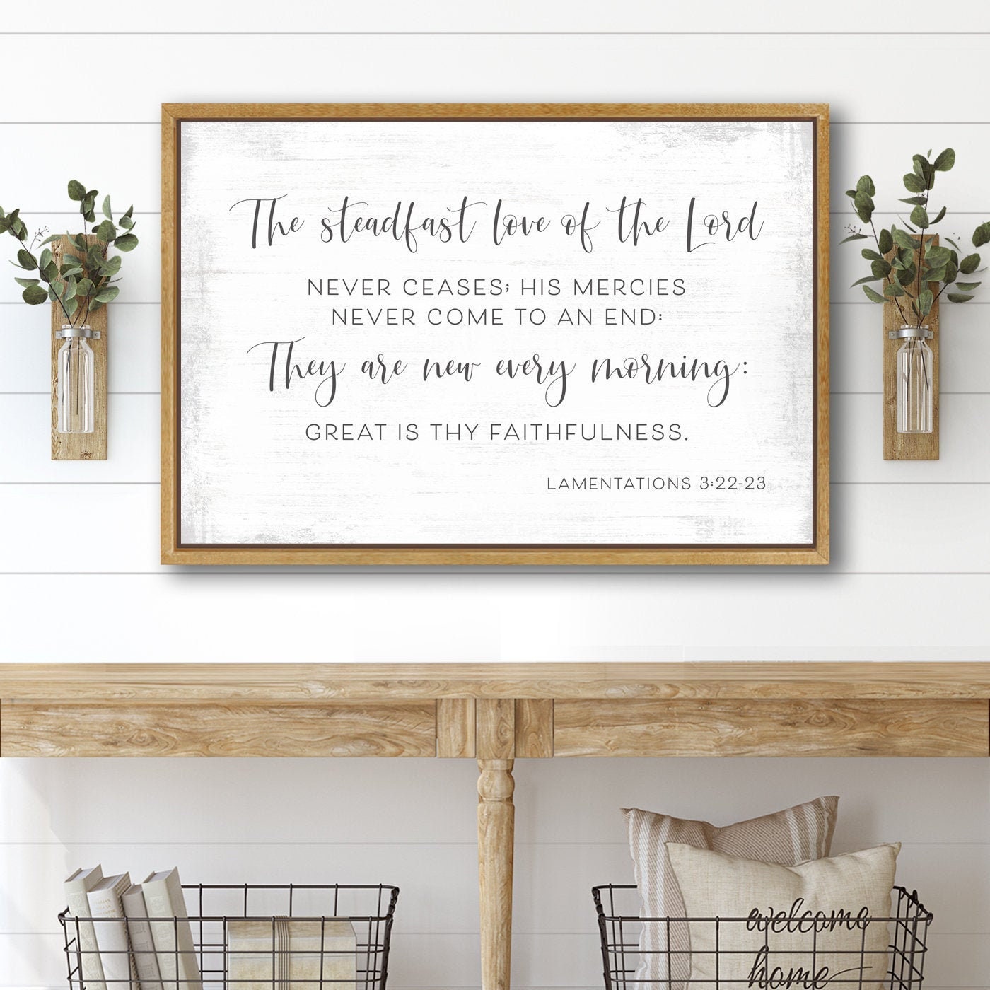 Great Is Thy Faithfulness Wall Art | Lamentations 3 22 23 Sign