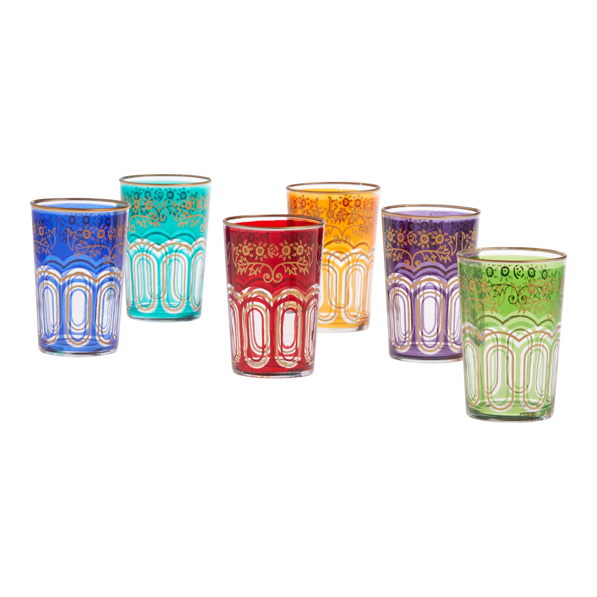 Moroccan Tea Glasses Set of 6: Multi by World Market