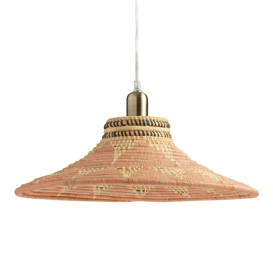 All Across Africa Blush Raffia Pendant Shade: Multi by World Market