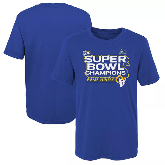 Preschool Fanatics Branded Royal Los Angeles Rams Super Bowl LVI Champions Parade T-Shirt, Kids Unisex, Size: 5/6T, Blue