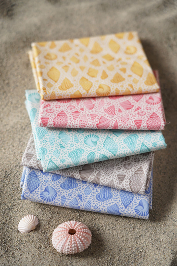 Tilda - Cotton Beach Shell Blender Bundle 5 Pieces Designed By Tone Finnanger For Fabrics Ready To Ship