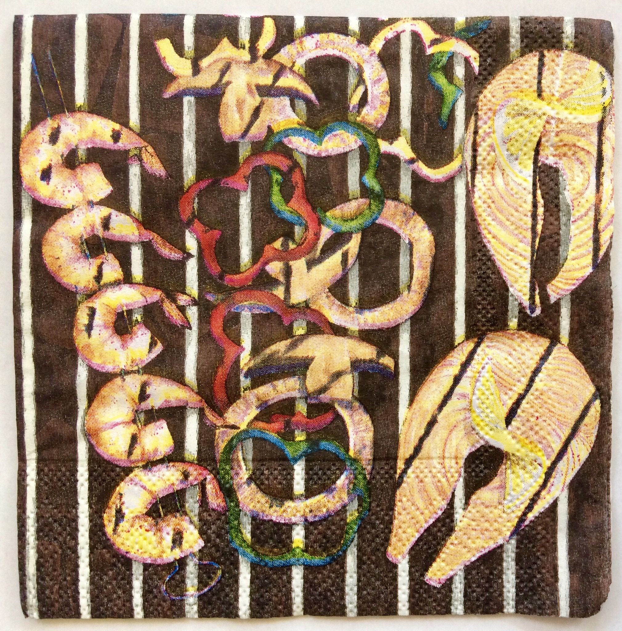 3 Paper Napkins For Decoupage & Crafts | Bbq Seafood Salmon Shrimp Barbecue Grill Summer Beach 10 Scrapbooking