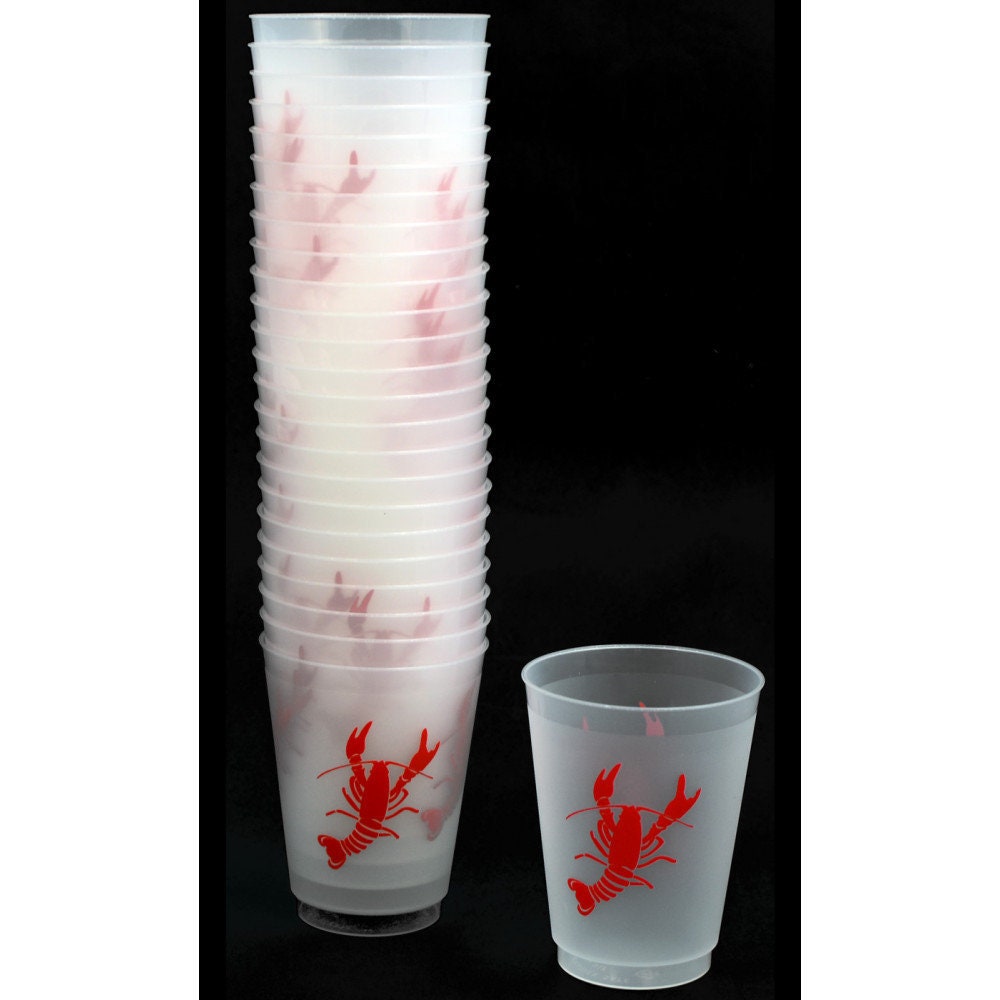 Crawfish Frost-Flex Plastic Cups Party - Lobster Boil Lobster Cup New Orleans Seafood