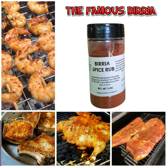 Birria Spice Rub Seasoning For Your Grilling Needs, Use On Ribs Chicken Pork Seafood Vegetables Vegan 5Oz