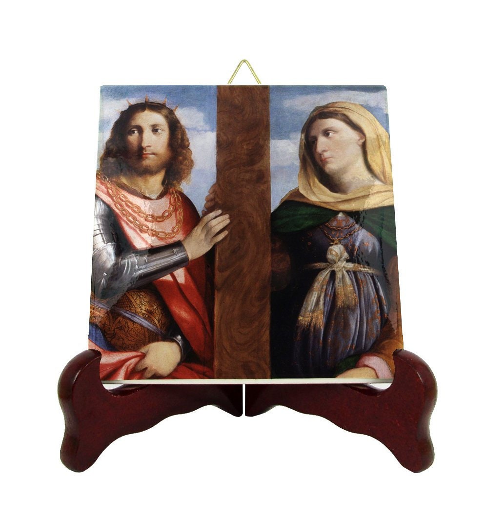 Saints Constantine & Helena - Catholic Saints Serie Sts Icon On Ceramic Tile Saint Art
