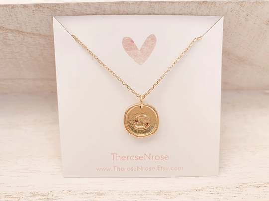 Cancer Necklace Zodiac Constellation Custom Sign Astrology Necklaces Disk Necklace- Constellations - Birthday Gifts