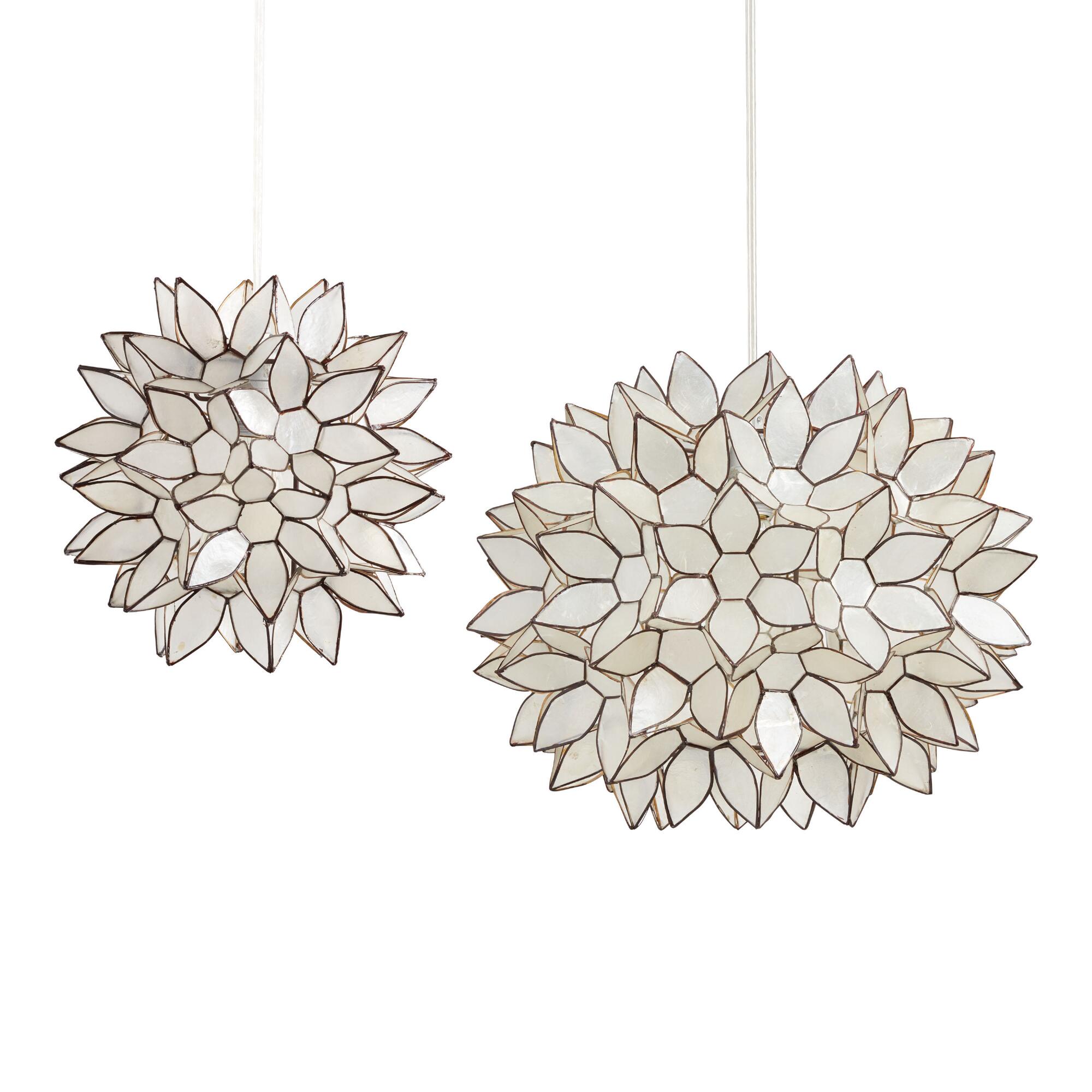 White Capiz Lotus Pendant - Capiz Shell by World Market