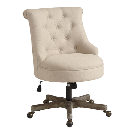 Tufted Elsie Upholstered Home Office Chair: Blue - Fabric by World Market
