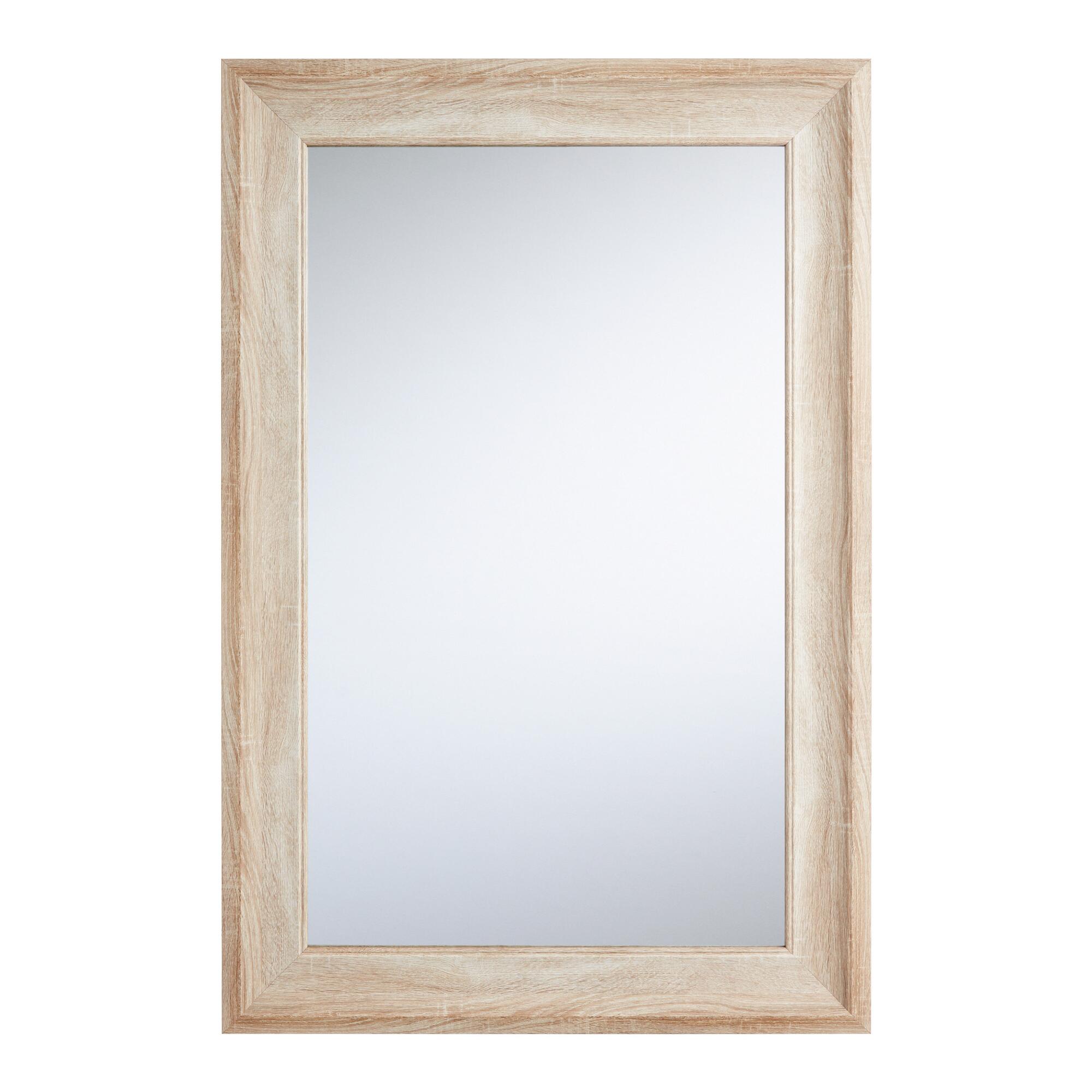 Rectangular Light Natural Mirror - Plastic - Medium (36" & under) by World Market