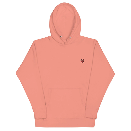 Crab Unisex Hoodie, Handmade Embroidered Premium Hooded Sweater, Hoodie Embroidery - Multiple Colors