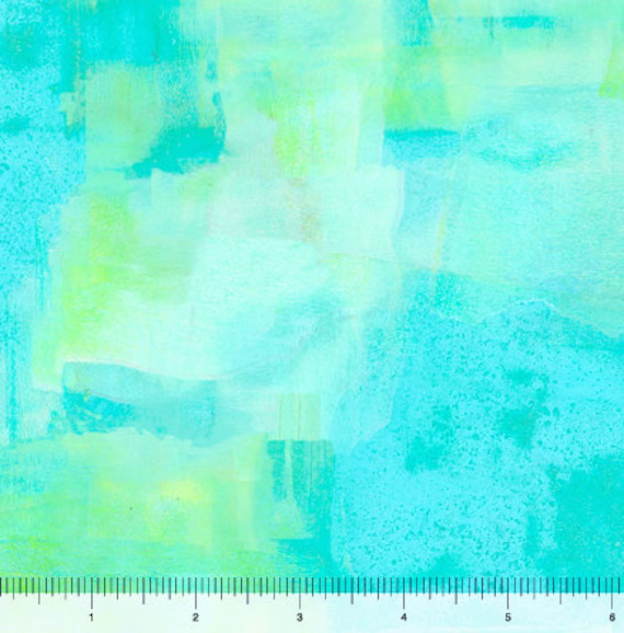 Watercolor Blender in Aqua From Stained Glass Garden Collection By ©Lynnea Washburn For Qt Fabrics - 100% Cotton You Choose The Cut