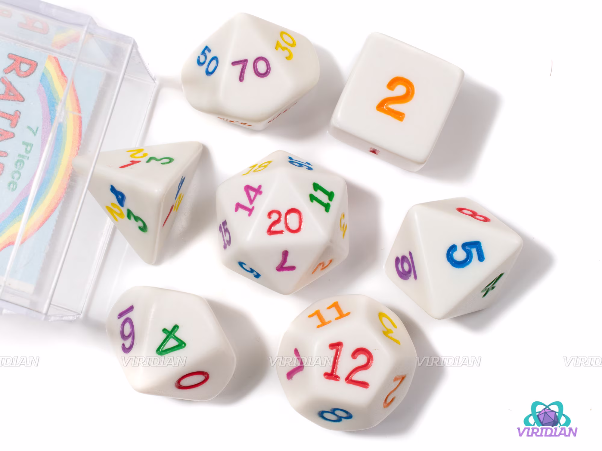 Rainbow Polyhedral | Opaque White & | 7 Koplow