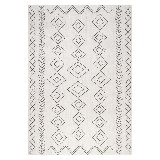 Ivory And Gray Diamond Salma Indoor Outdoor Patio Rug: Gray/Natural by World Market