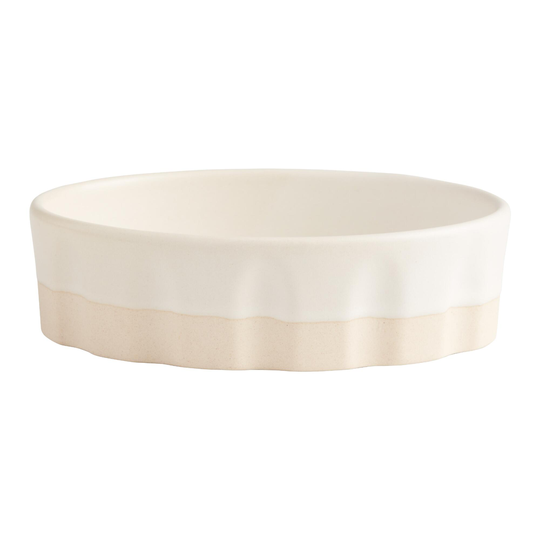White Reactive Glaze Soap Dish - Stoneware by World Market