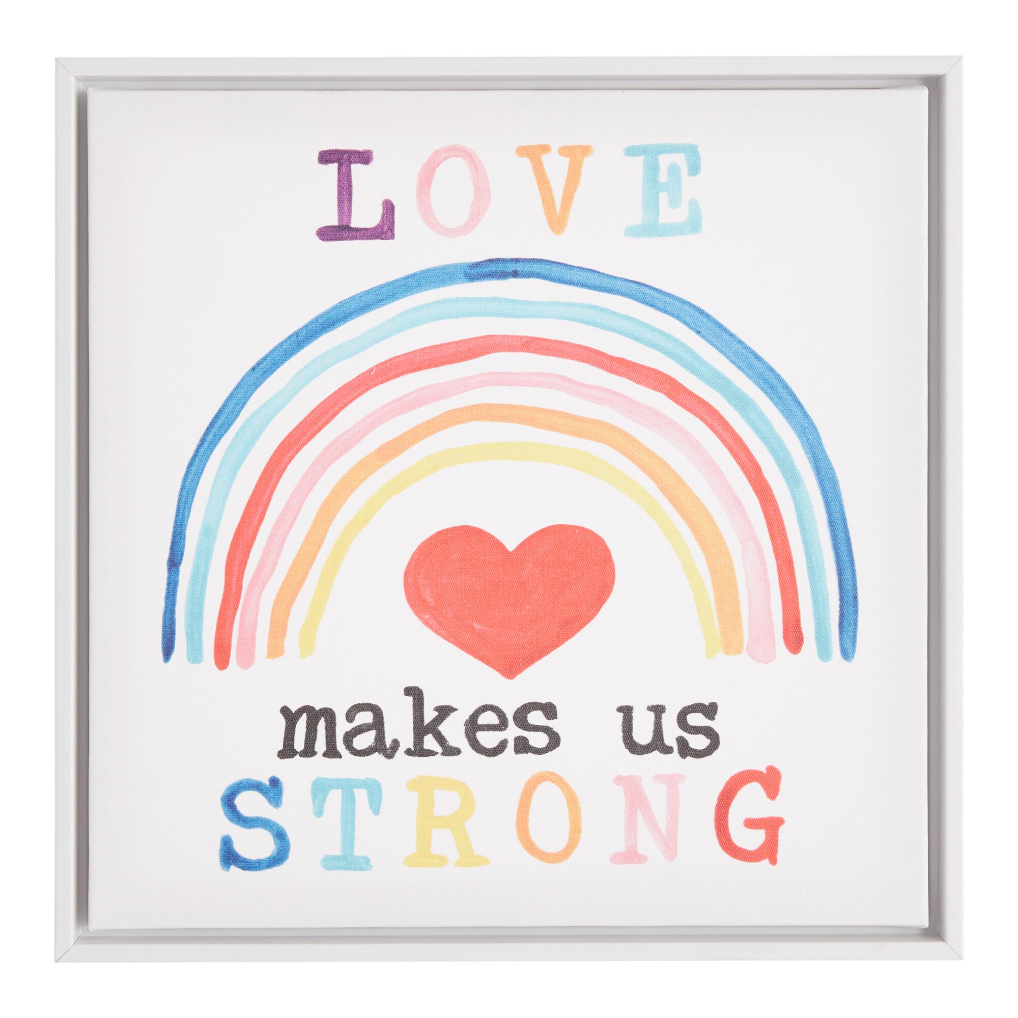 Love Makes Us Strong Framed Canvas Wall Art: Multi by World Market