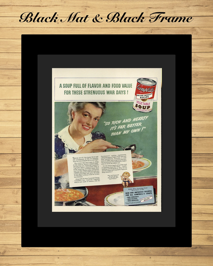 Campbell's Vegetable Soup Print Advertisement - Vintage Kitchen Decor Food Enthusiast Gift Christmas Present