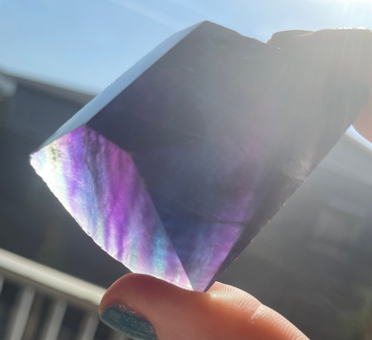 Rainbow Fluorite Freeforms Crystals Altar Decor Witchy