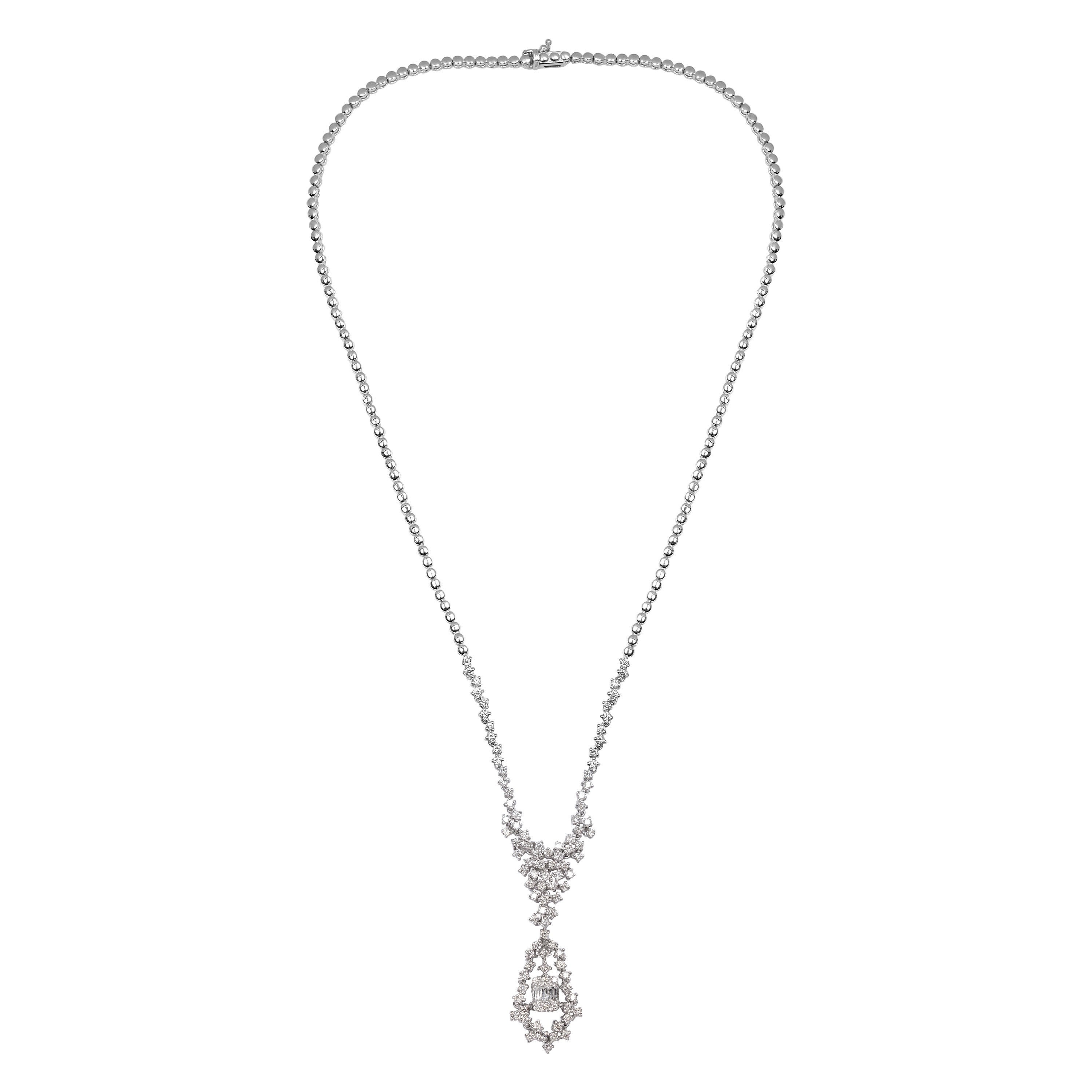 On Sale Pave Diamond Wedding Necklace Si Clarity Hi Color 2.8 Ct Genuine Diamonds 14K White Gold Jewelry Bridal Set Gifts For Womens