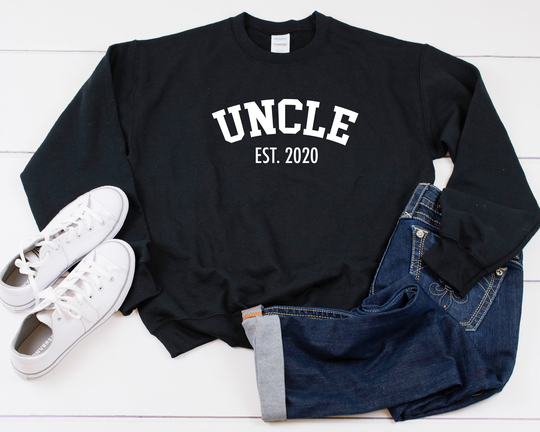 Uncle Established | Year Heavy Blend Crewneck Sweatshirt, Sweater, Gift, To Be, To Be Announcement, Sweater