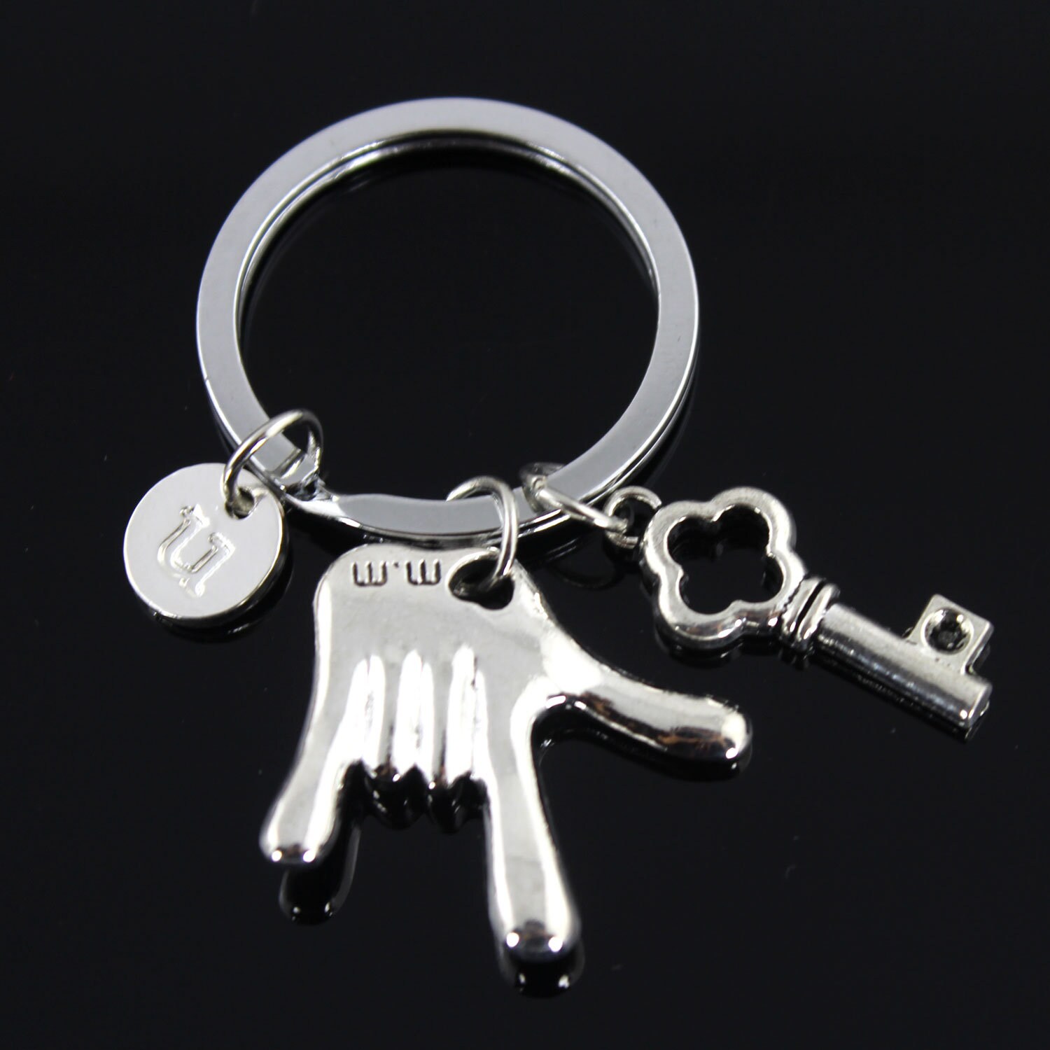 I Love You Hand Sign Keychain, Language Keyring, Intial Keychain, Gift For Mom, Dad, Boyfriend Girlfriend Keychain.bestfriend Keychain