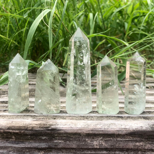 Green Prasiolite Crystal Points 9-13 | Amethyst Towers Spiritual & Witchcraft Supplies Yoga Meditation Chakras