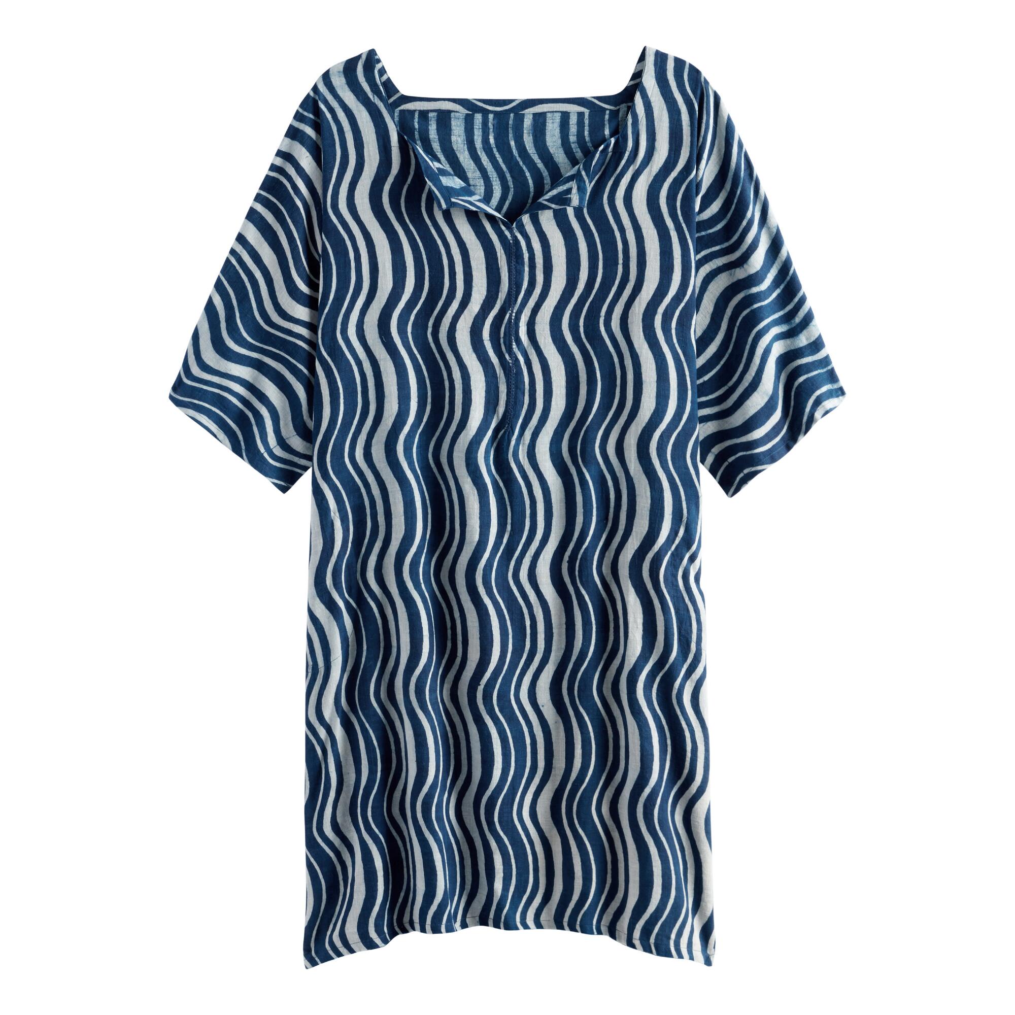 Indigo And White Waves Kaftan Dress: Blue by World Market