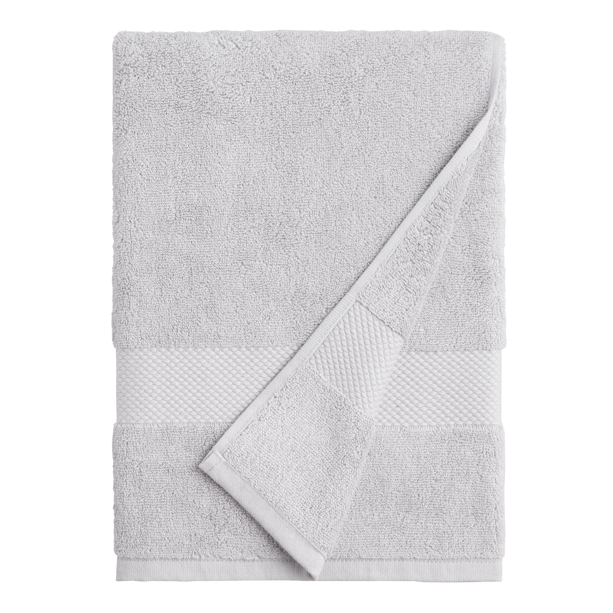 Pebble Gray Cotton Bath Towel by World Market
