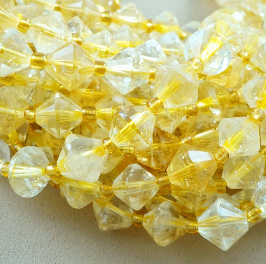 Citrine Beads | Bicone(Faceted(8mm(16"strand