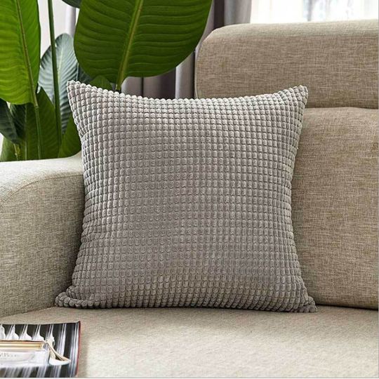 Cable-knit Polyester Blend soft hand feeling Pillow Covers (Two Pillow Covers) (Without Inserts) - gray - grey