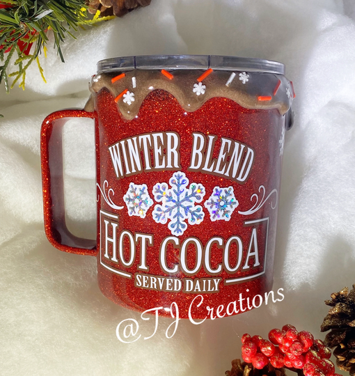 Ladies Women Christmas Winter Blend Hot Cocoa Served Here Stainless Steel Mug Cup