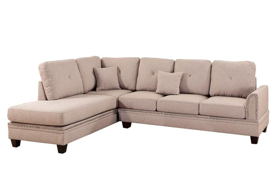 Poundex Bandele Casual Coffee Polyester/Blend Sectional in Brown | Y651317