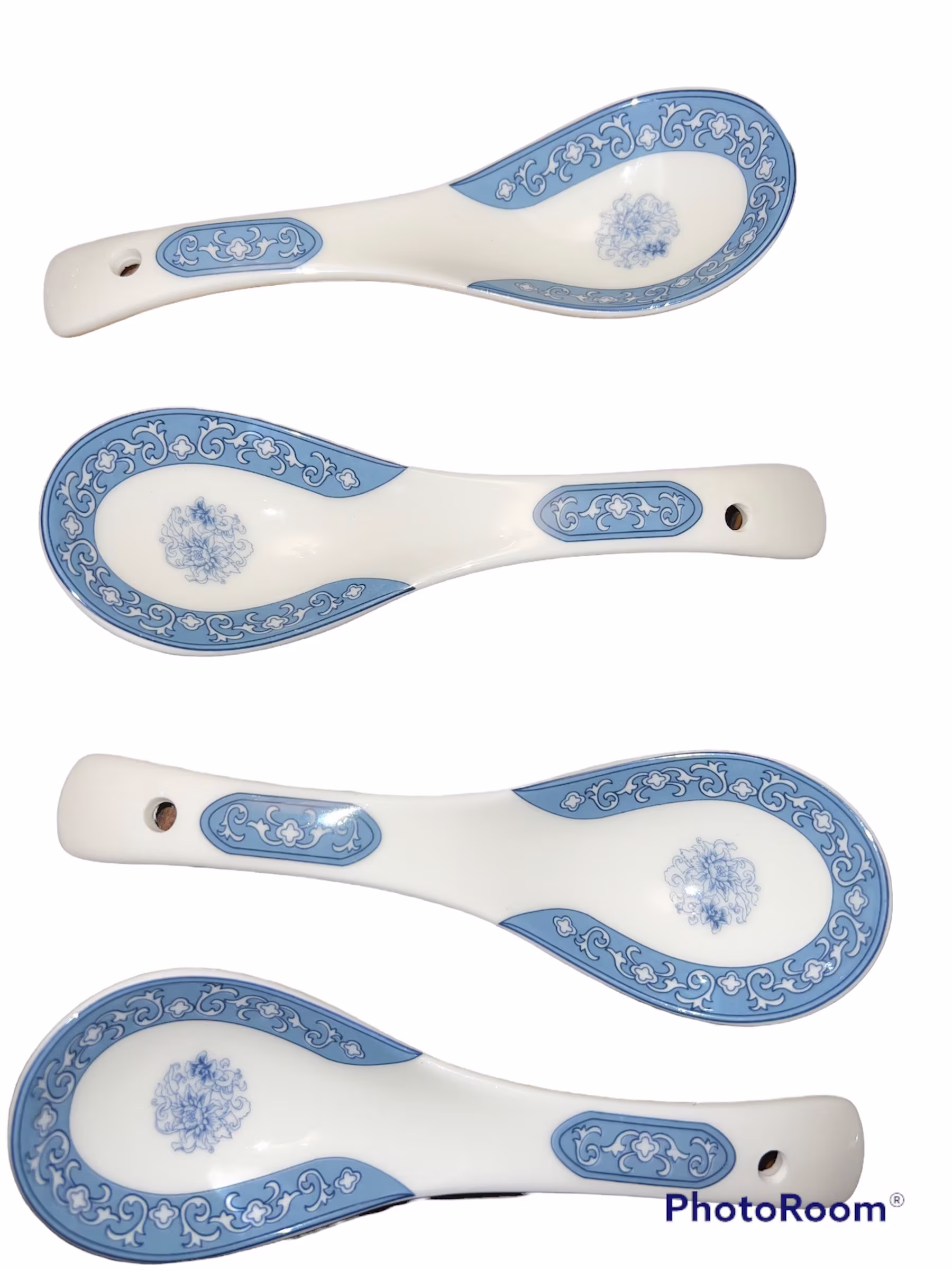 4 Ceramic Spoon Set Blue Japanese Spoons, Soup Spoon, Dessert Kitchen Decor, Housewarming Gift, Foodie Gift