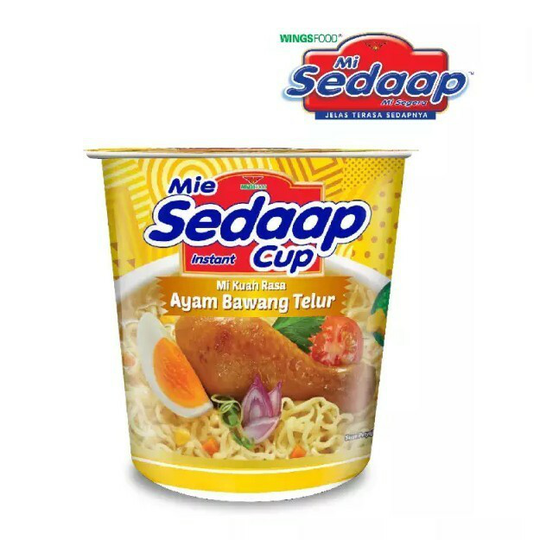 Sedaap Instant Noodle Cup Mi Ayam Bawang Telur , 77 Gram