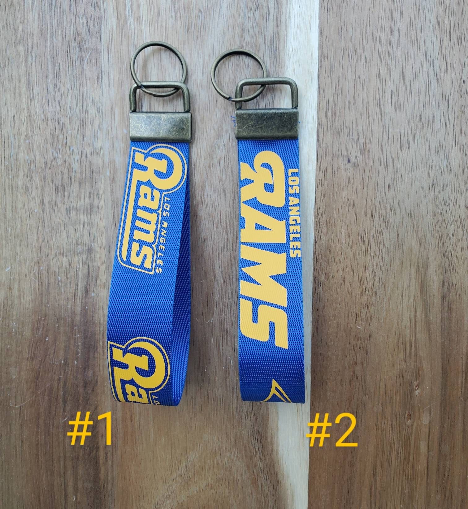Los Angeles Rams Keychain, Key Fob, Wristlet Keyfob, Wrist Keychain , Keyfob, Gift For Dad Fan, Monday Night Football