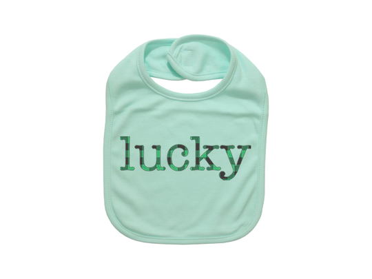 Lucky Baby Bib, Plaid, St. Patricks Day Baby, Cute Green Pinch Proof, Plaid Newborn Gift For Infant, Bibs
