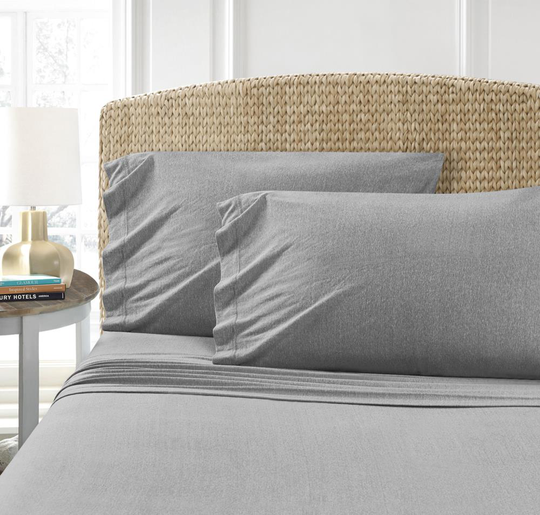 MHF Home MHF Home Cotton Blend Jersey Sheet Set Twin Cotton Blend Gray 3-Piece Bed Sheet | M484049