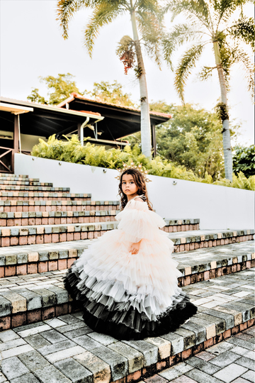 Ombre Flower Girl Dress, Babygirl Tulle Princess Party First Birthday Dress