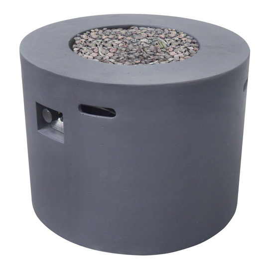 Dark Gray Lightweight Concrete Banzi Gas Fire Pit by World Market