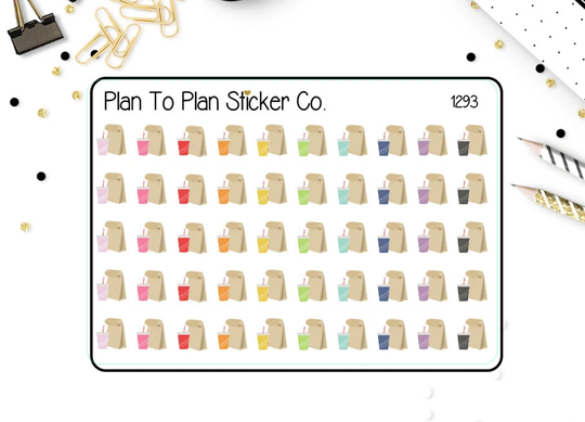 1293~~Fast Food Takeout Planner Stickers