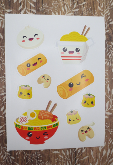 Yummy Food Sticker Sheet | Kiss Cut, Chinese Stickers