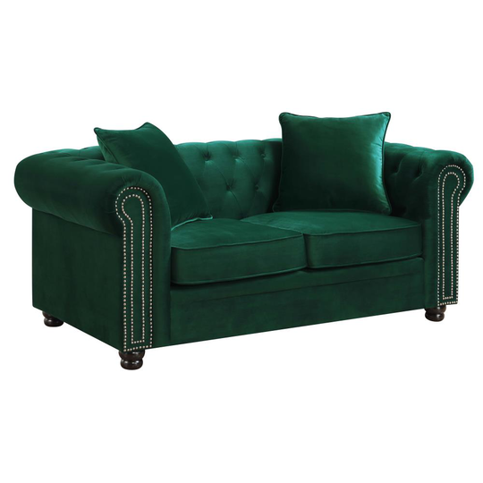 Picket House Furnishings Gramercy Modern Emerald Polyester/Blend Loveseat | UGW294200