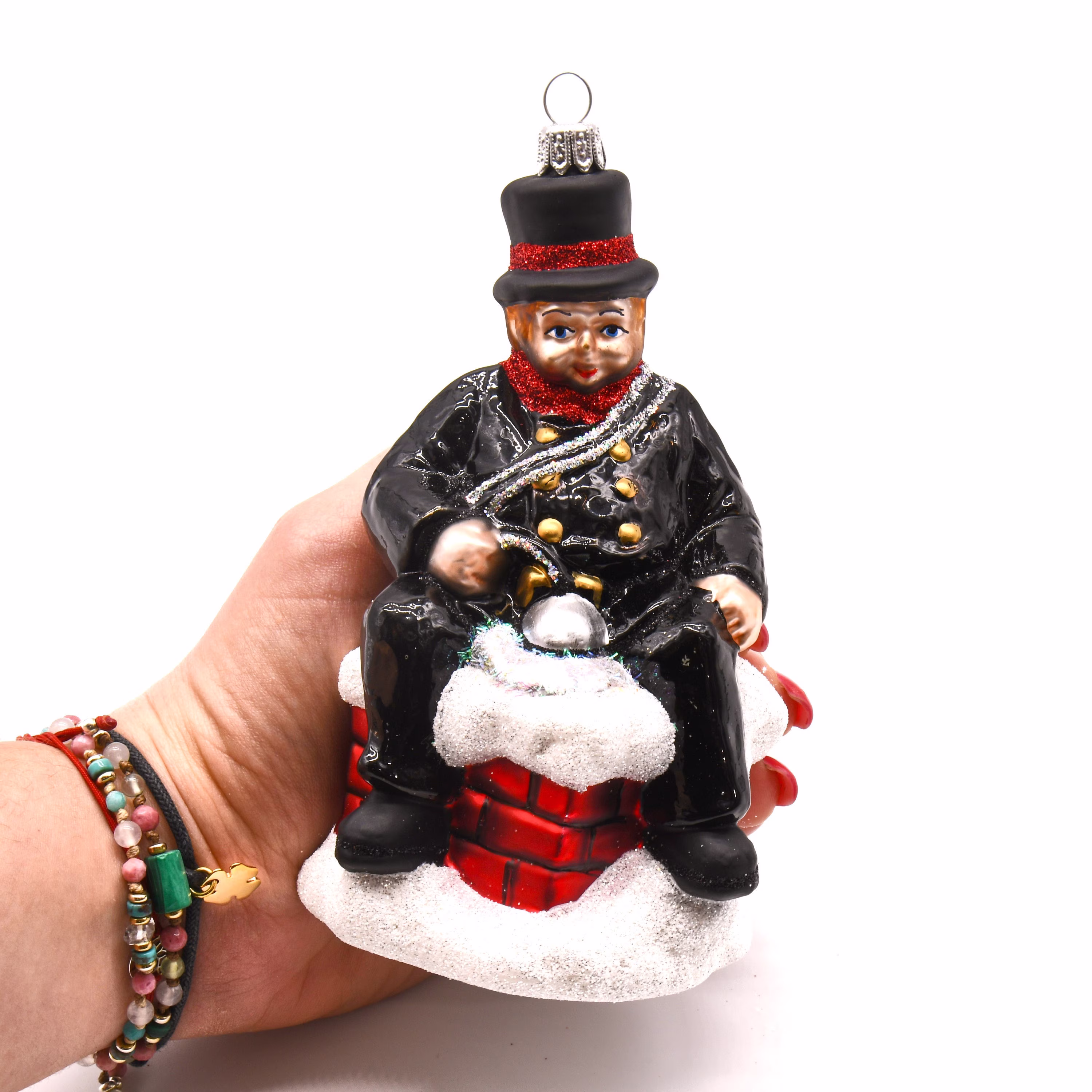 Chimney Sweep Glass Ornament Christmas Gift Handmade, Décor, Ornaments