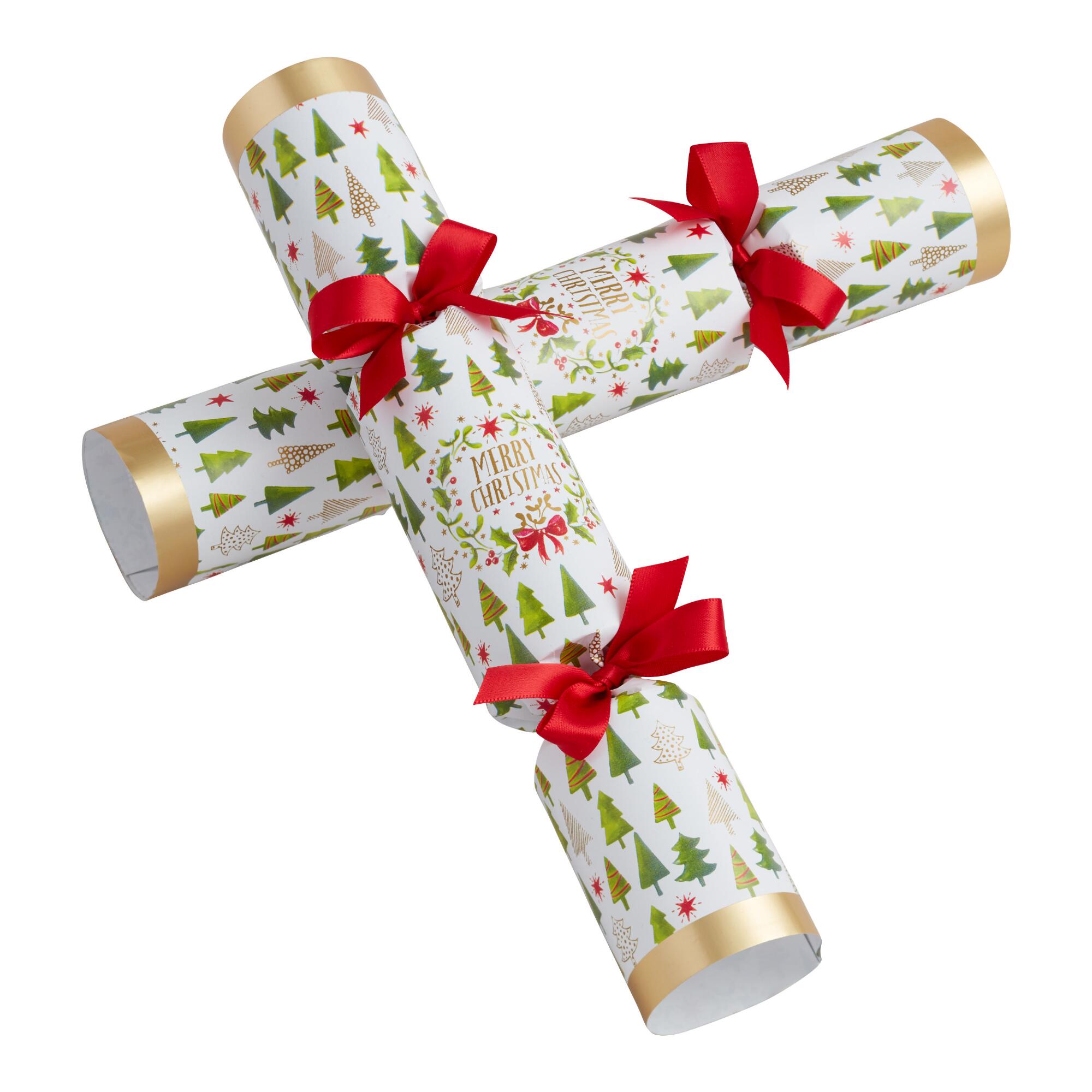 Large Merry Christmas Wreath Crackers 6 Count: Multi - Paper by World Market