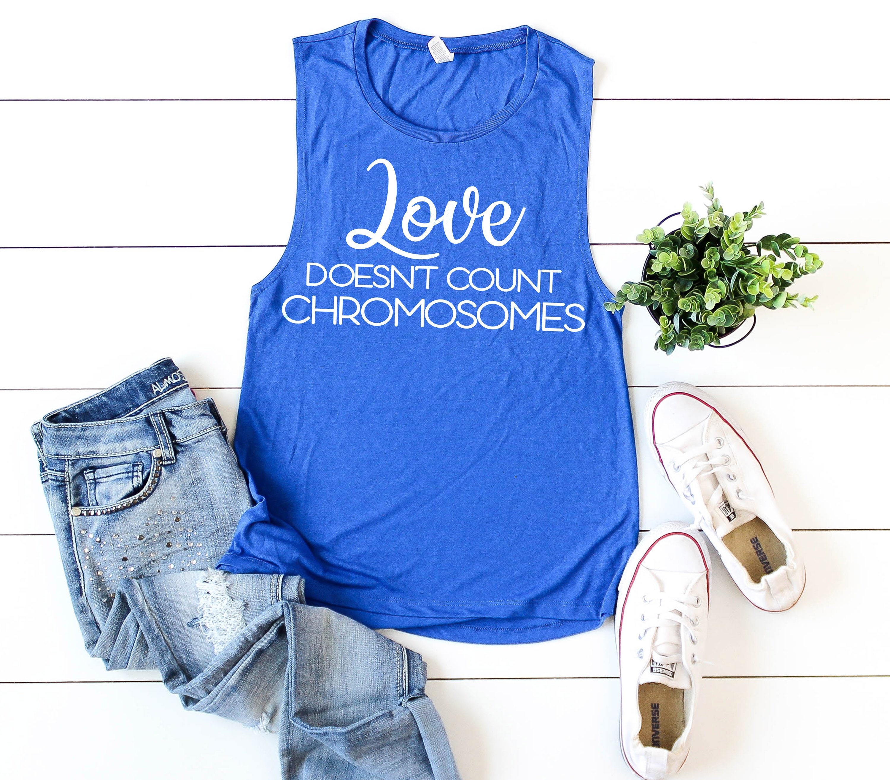 Womens Shirt Funny Love Doesn't Count Chromosomes Special Needs Mom Down Syndrome Trisomy Parents Tees