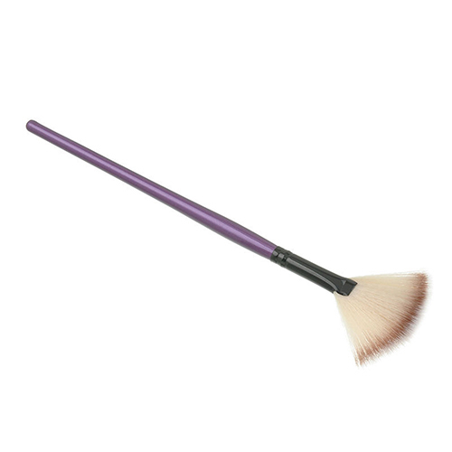 1Pc Pro Fan Shape Makeup Cosmetic Brush Blending Highlighter Face Powder Tool - purple