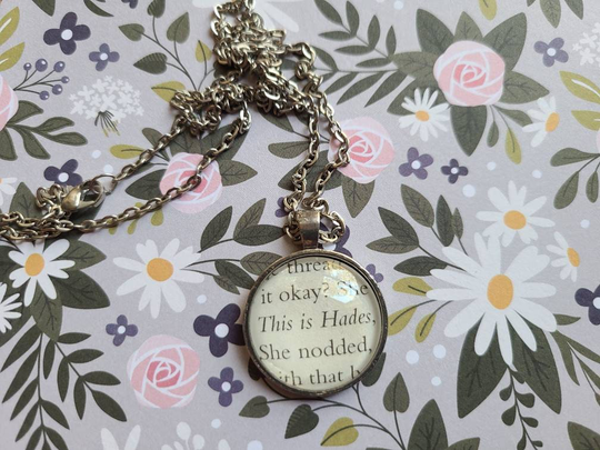 This Is Hades Pendant Necklace Made From Touch Of Darkness Book Pages